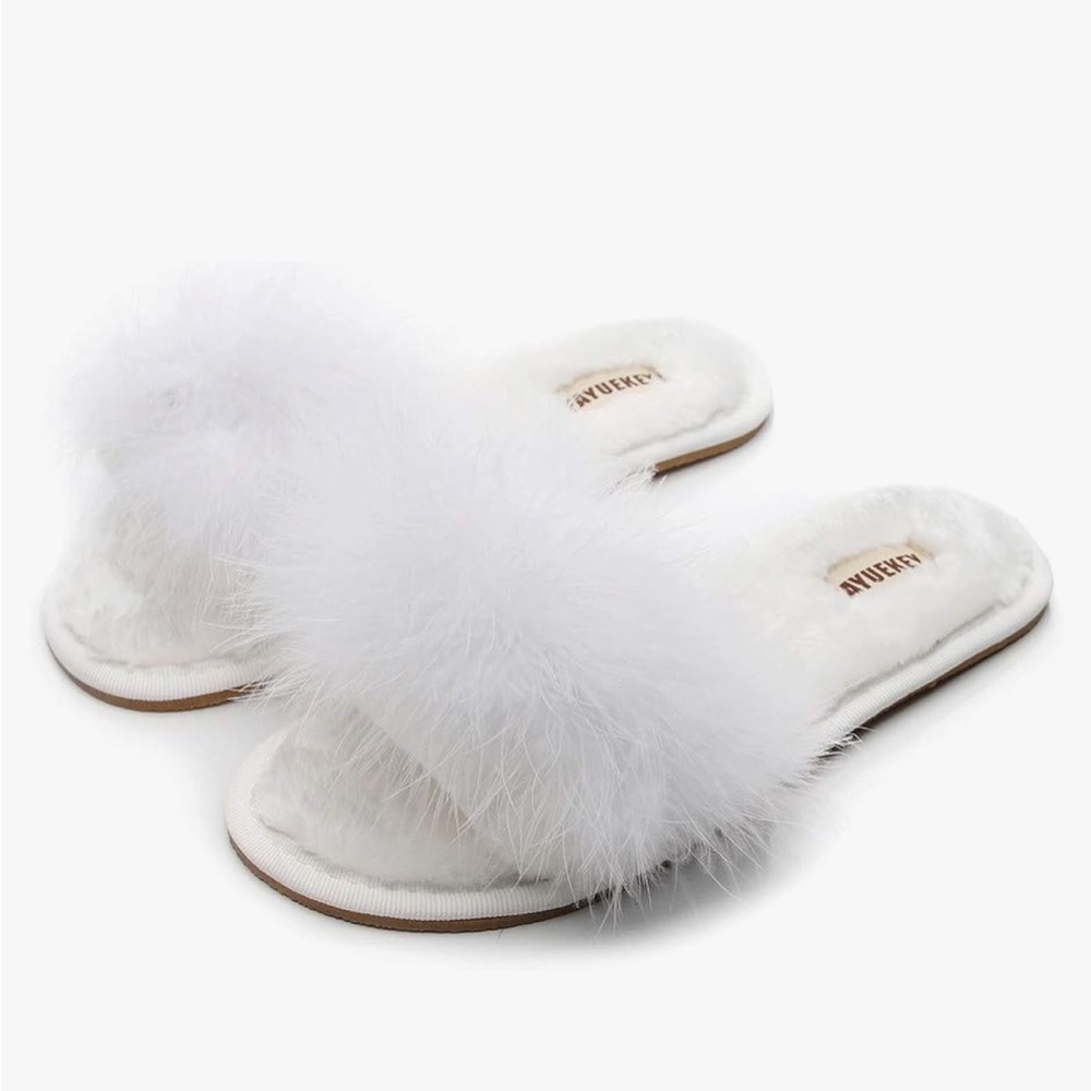 Wedding slippers, worn once while I had my hair and makeup done before wedding.